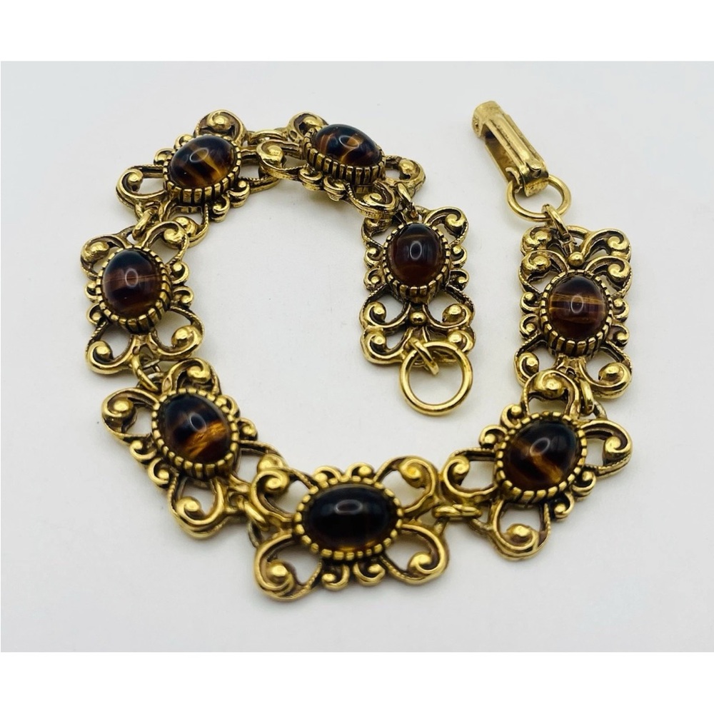 Elegant Gold and Brown Bracelet